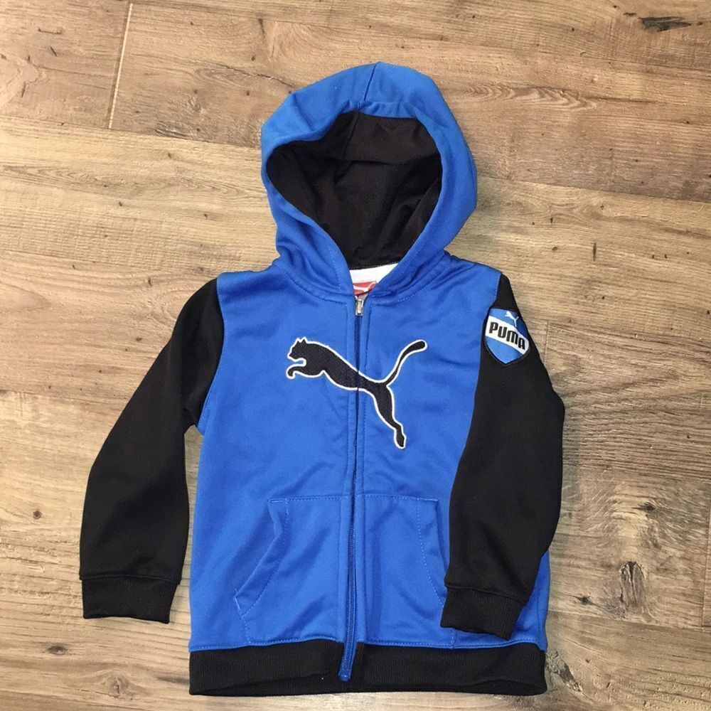 Boys kids Puma Black teal Sweat hoodie jacket 24mo